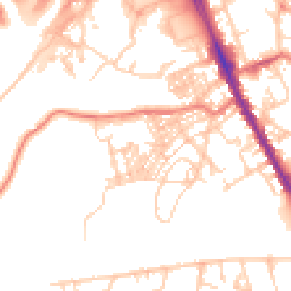 Daytime road noise heatmap for M25 3BR