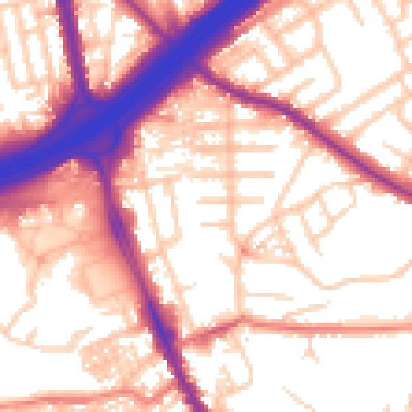Daytime road noise heatmap for M25 3DP