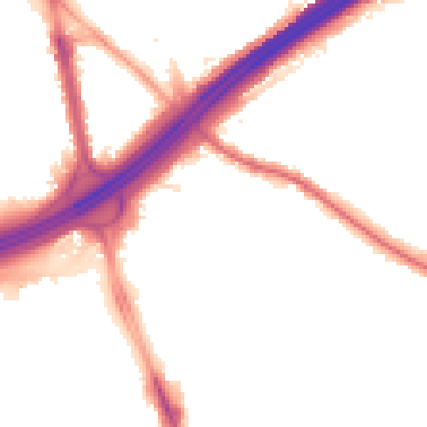 Night-time road noise heatmap for M25 3DY