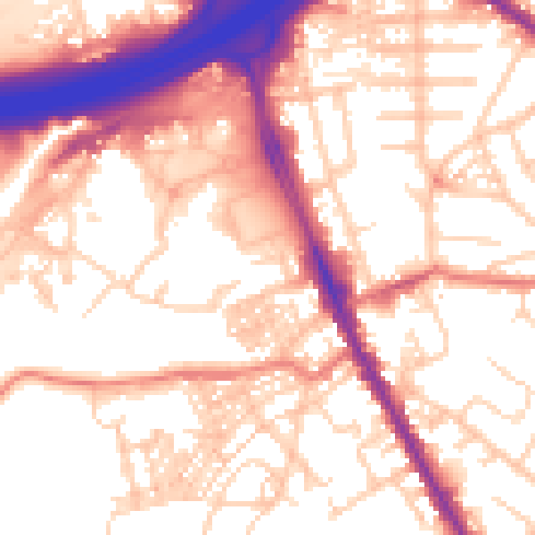 Daytime road noise heatmap for M25 3EJ
