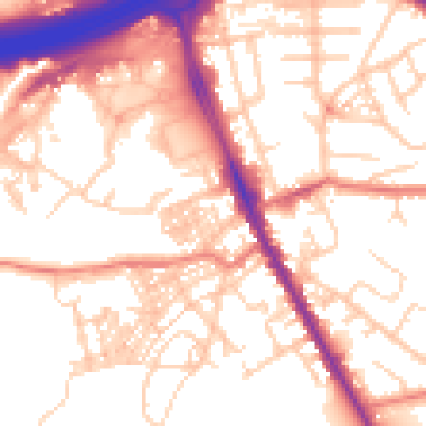 Daytime road noise heatmap for M25 3FF