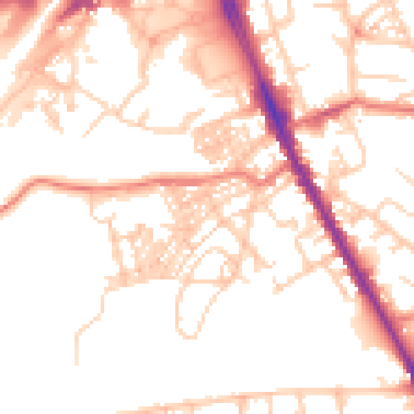 Daytime road noise heatmap for M25 3HE
