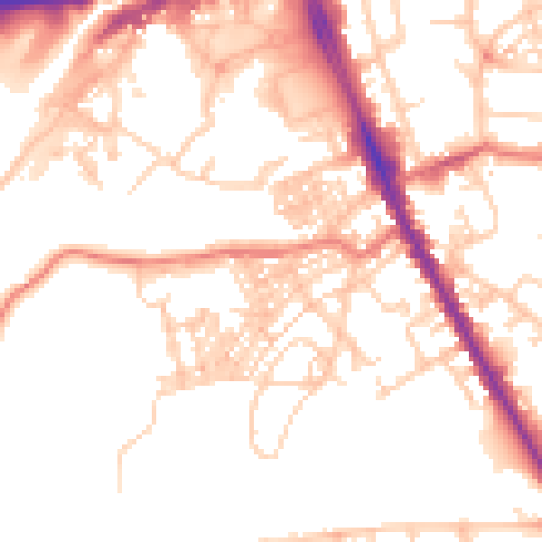 Daytime road noise heatmap for M25 3HH