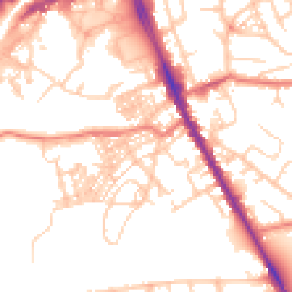 Daytime road noise heatmap for M25 3HS