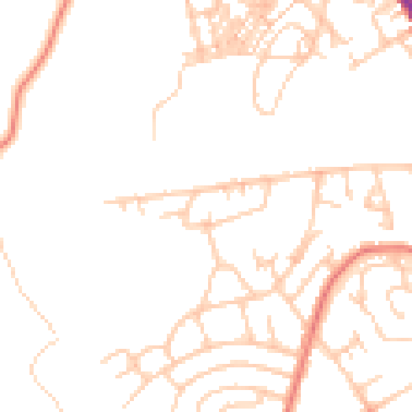 Daytime road noise heatmap for M25 9LP