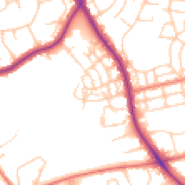 Daytime road noise heatmap for M25 9NR