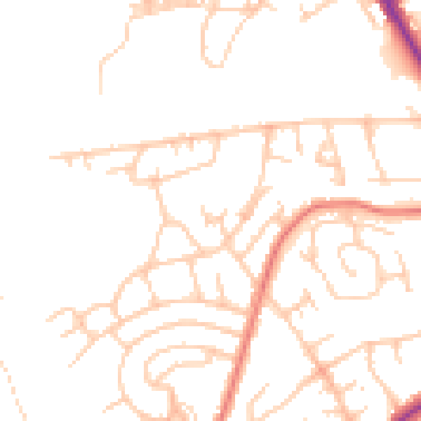 Daytime road noise heatmap for M25 9PX