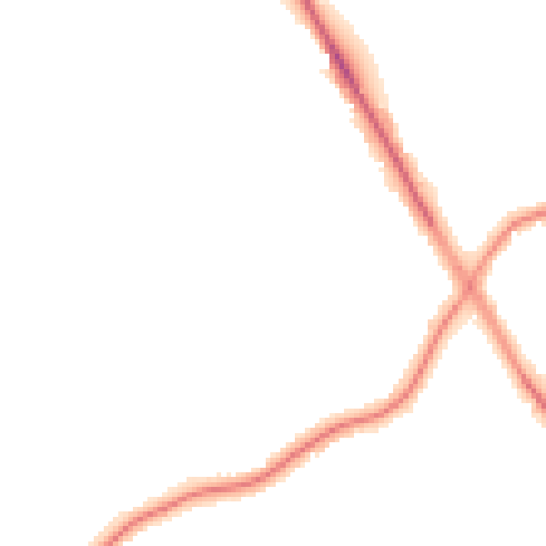 Night-time road noise heatmap for M25 9QA