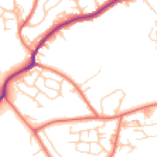 Daytime road noise heatmap for M25 9SN