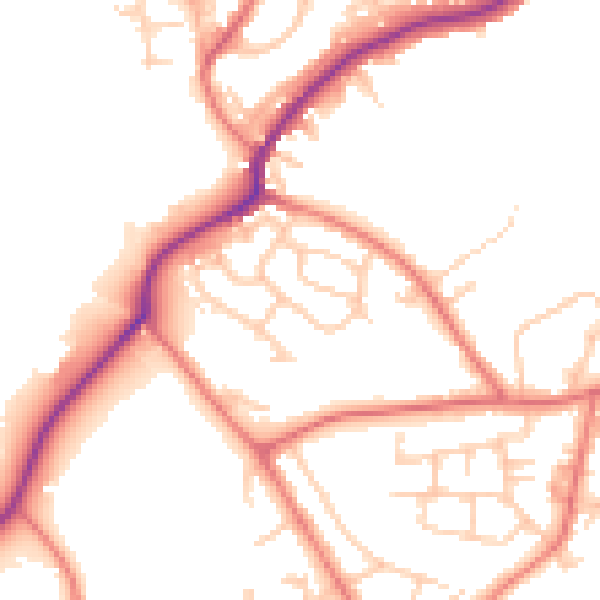Daytime road noise heatmap for M25 9SS