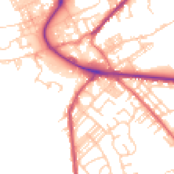 Daytime road noise heatmap for M26 1AL