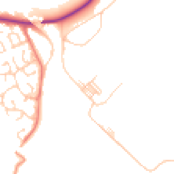 Daytime road noise heatmap for M26 1AS