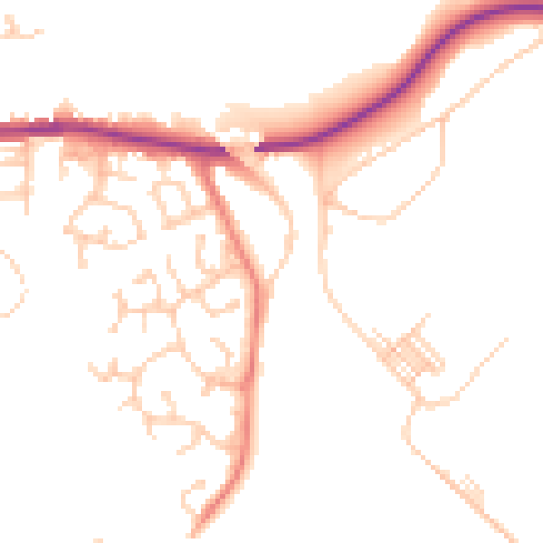 Daytime road noise heatmap for M26 1AT