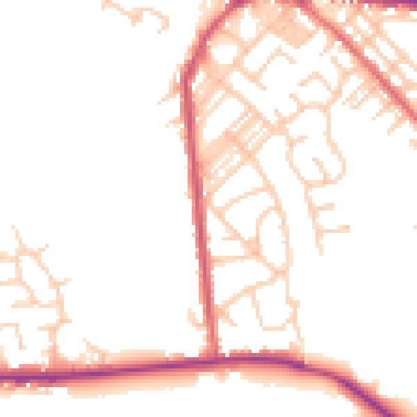 Daytime road noise heatmap for M26 1AY