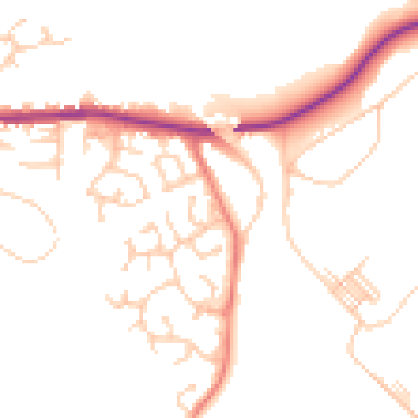 Daytime road noise heatmap for M26 1BA