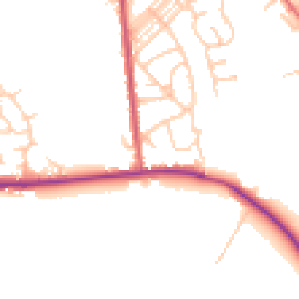 Daytime road noise heatmap for M26 1BS
