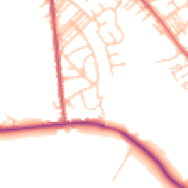 Daytime road noise heatmap for M26 1BU