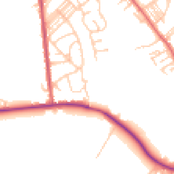 Daytime road noise heatmap for M26 1BY