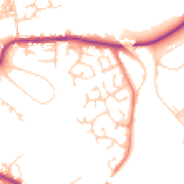 Daytime road noise heatmap for M26 1DB