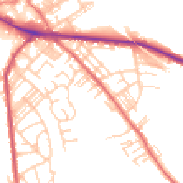 Daytime road noise heatmap for M26 1FG