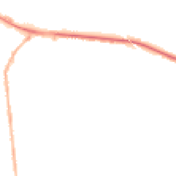 Night-time road noise heatmap for M26 1FG
