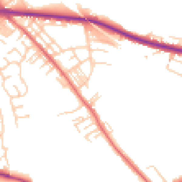 Daytime road noise heatmap for M26 1FN