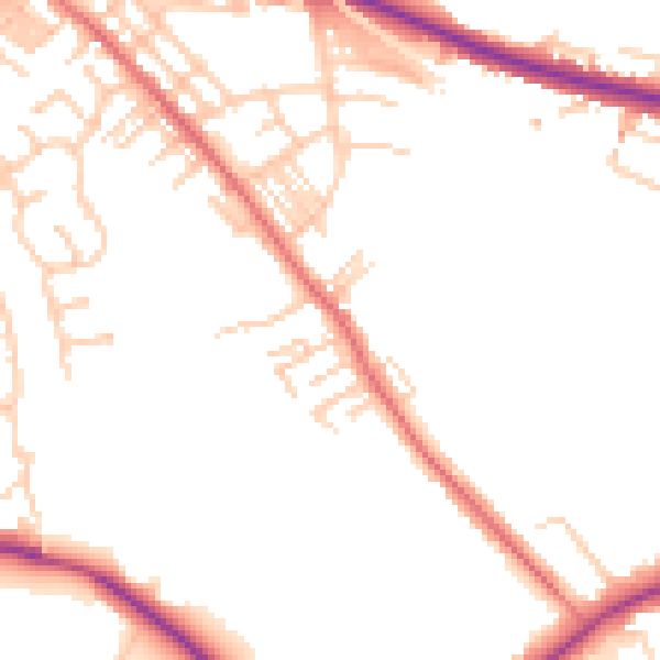Daytime road noise heatmap for M26 1JF