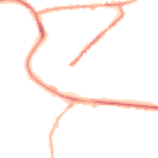 Night-time road noise heatmap for M26 1NW
