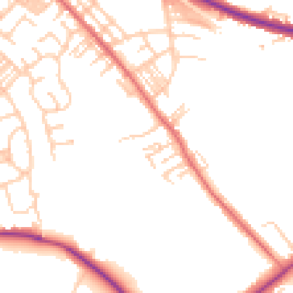 Daytime road noise heatmap for M26 1RW