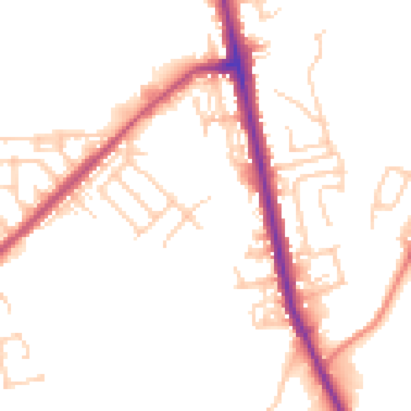 Daytime road noise heatmap for M26 2AH