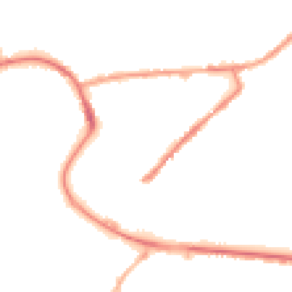 Night-time road noise heatmap for M26 2AL
