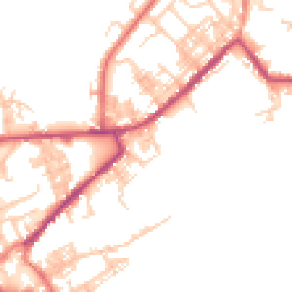 Daytime road noise heatmap for M26 2PR