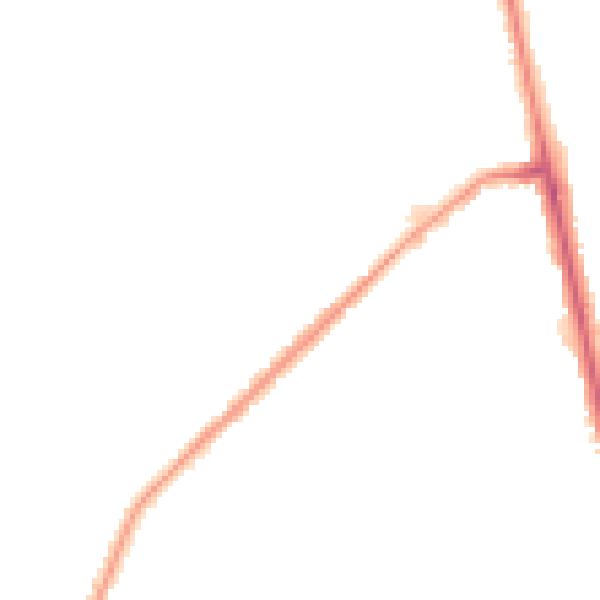 Night-time road noise heatmap for M26 2QW