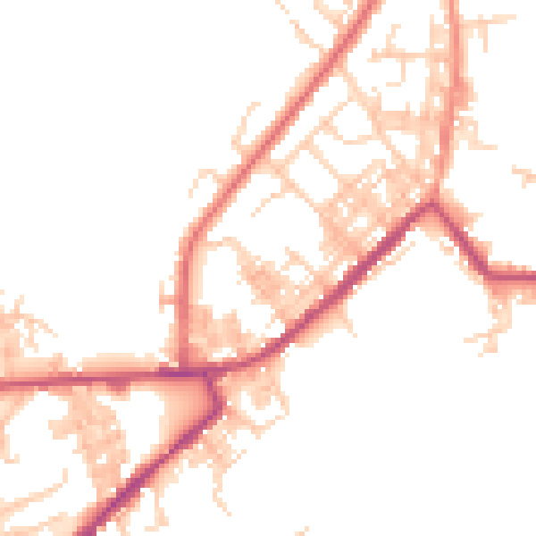 Daytime road noise heatmap for M26 2RA