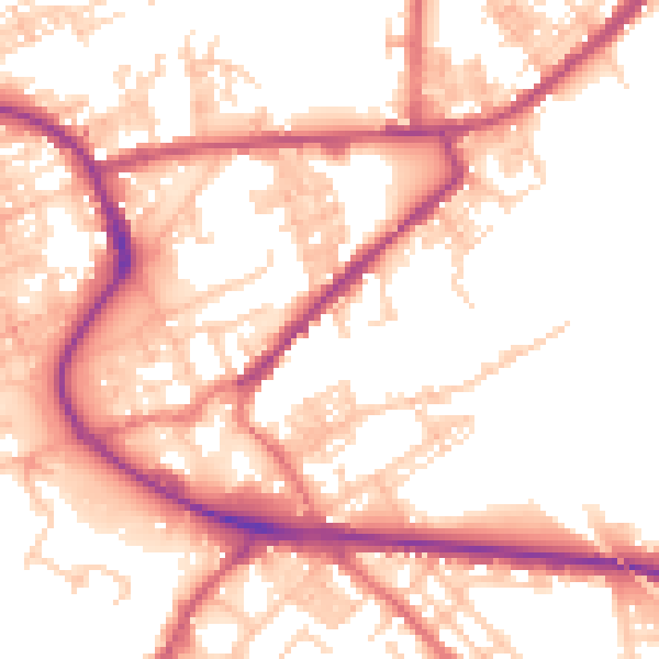 Daytime road noise heatmap for M26 2SD