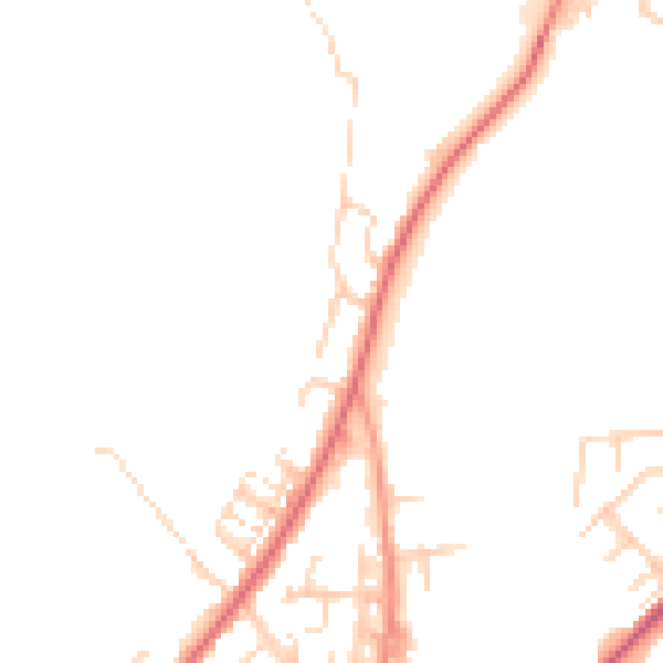 Daytime road noise heatmap for M26 2XJ
