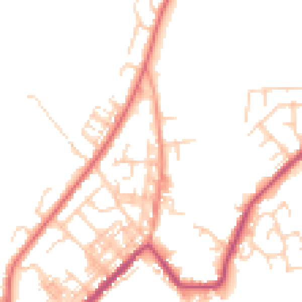 Daytime road noise heatmap for M26 2XP