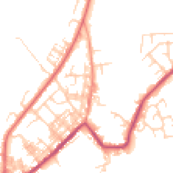 Daytime road noise heatmap for M26 2XX