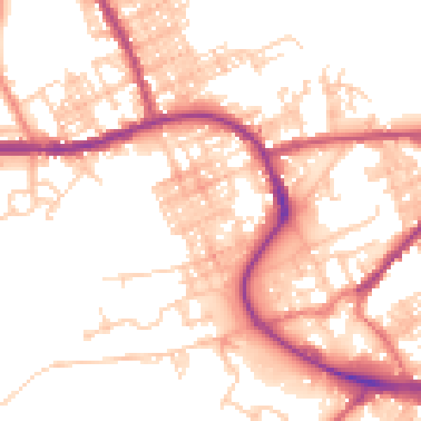 Daytime road noise heatmap for M26 3AX