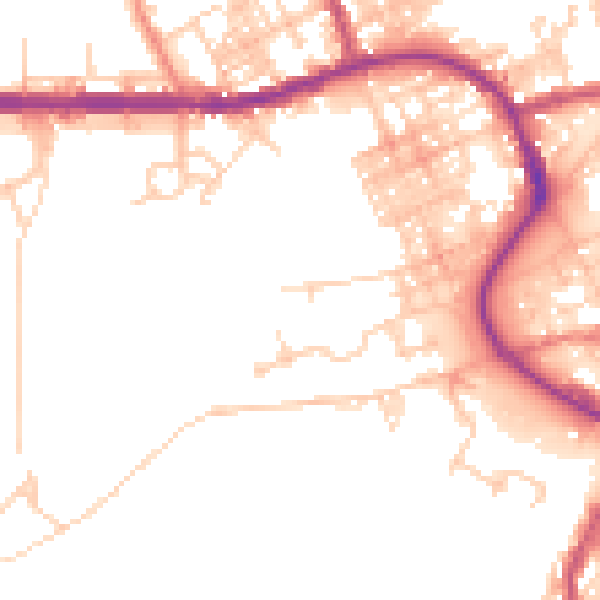 Daytime road noise heatmap for M26 3BR