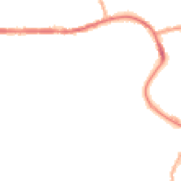 Night-time road noise heatmap for M26 3BR