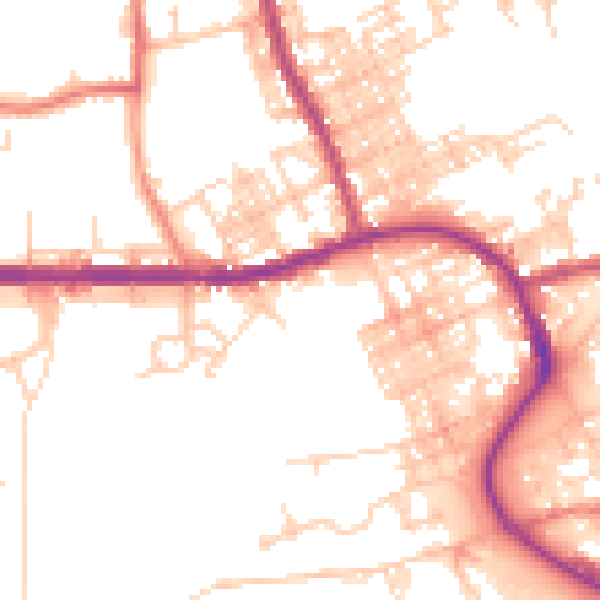 Daytime road noise heatmap for M26 3BS
