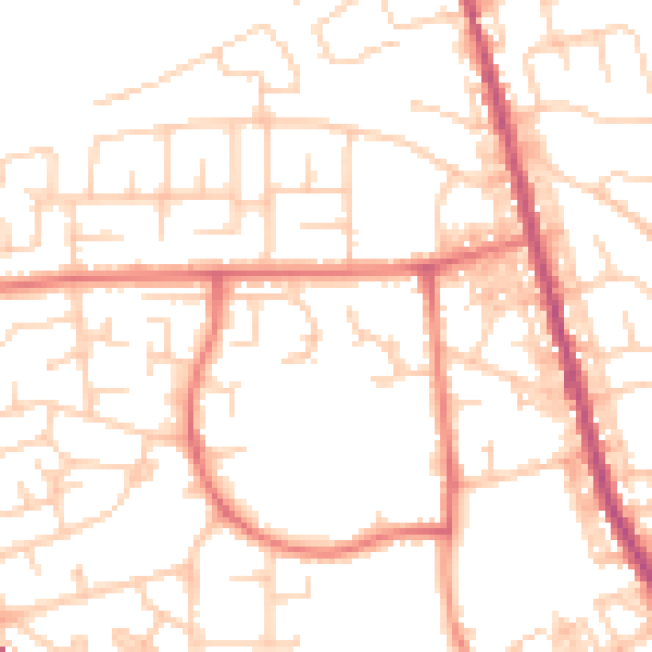 Daytime road noise heatmap for M26 3PJ