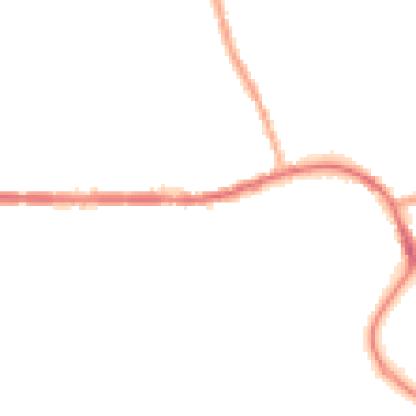 Night-time road noise heatmap for M26 3SS