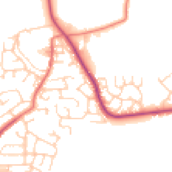 Daytime road noise heatmap for M26 3XA