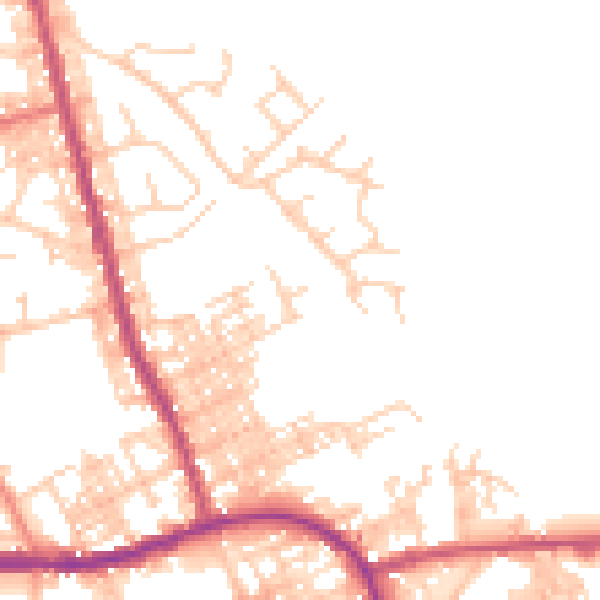 Daytime road noise heatmap for M26 4DE