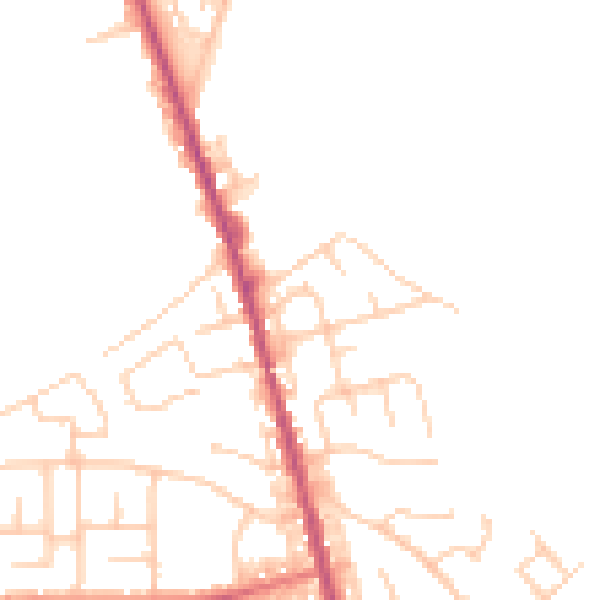 Daytime road noise heatmap for M26 4HS
