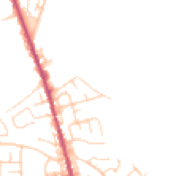Daytime road noise heatmap for M26 4HX