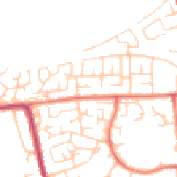 Daytime road noise heatmap for M26 4NG