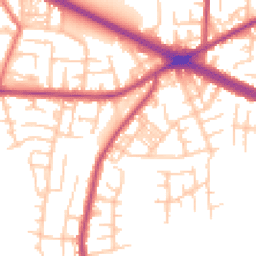 Daytime road noise heatmap for M27 0AJ